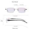 VisionGlobal Metal Readers for men/women Blue Light Blocking,Hand-set Diamond Fashion Square Glasses (Black Pink, No Magnification) view 3