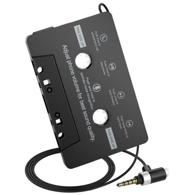 Car Cassette Audio Adapter with Hands-Free Calling Microphone, Universal Cassette Tape Aux Adapter for Car, MP3 Player, Smartphone, 3.2 Feet Cable