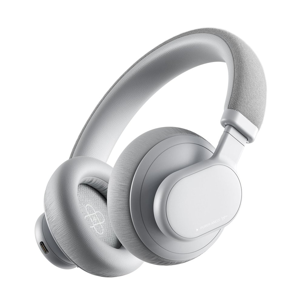 FINGERTIME Active Noise Cancelling Headphones, Wireless Over Ear Bluetooth Headphones with Microphone, 40H Playtime, Comfortable Fit,Bluetooth 5.3,Grey