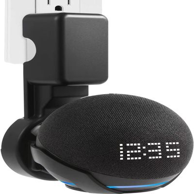 Compatible with Amazon Echo Pop Holder, Echo Pop Stand, Echo Pop Wall Mount with Integrated Cable Management, No Screws Required, Speaker Accessory Rack (Black, WL-802), 1 Piece