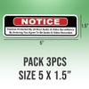 3pcs Notice Audio and Video Surveillance Black Stickers for Car, Truck Vinyl Water-Resistant Stickers Size 5x1.5in view 2
