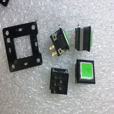 FFIME Square Green LED Button self Reset Switch 5A 250V VHM-3