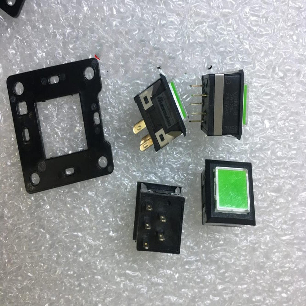 FFIME Square Green LED Button self Reset Switch 5A 250V VHM-3