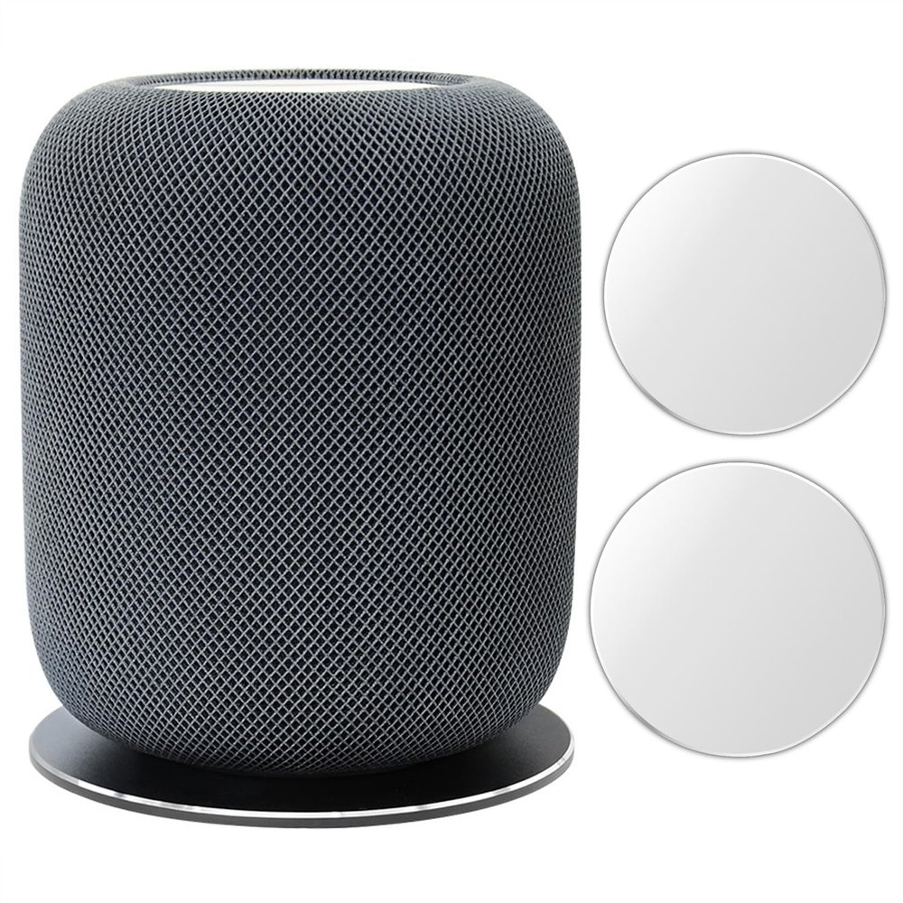 Aokicase For Apple HomePod 2 Holder, Apple HomePod 2 Desktop Stand Holder Accessories, Metal Mats, Desk Mat, Smart Home Speaker Accessory Rack (Silver, JSDZ) 2 Pieces