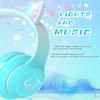 YOYOTUNE Bluetooth Kids Headphones,Cat Ear LED Light Up Kids Wireless Headphones,Bluetooth 5.1&Stereo Sound, Foldable,Adjustable Headband,Children Headphone with Microphone for School/Tablet (Green) view 2