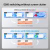 eKL Real Seamless Switching USB 3.0 HDMI KVM Switch Dual Monitors 4 Computers 4K@30Hz, 4 Port Extended Display, 3.5mm Audio, EDID Emulators, Button, Hotkey, Mouse, RS232 Code Switching view 3
