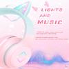 YOYOTUNE Bluetooth Kids Headphones,Cat Ear LED Light Up Kids Wireless Headphones,Bluetooth 5.1&Stereo Sound, Foldable,Adjustable Headband,Children Headphone with Microphone for School/Tablet (Pink) view 2