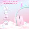 YOYOTUNE Bluetooth Kids Headphones,Cat Ear LED Light Up Kids Wireless Headphones,Bluetooth 5.1&Stereo Sound, Foldable,Adjustable Headband,Children Headphone with Microphone for School/Tablet (Pink) view 4