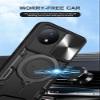 Pzwoxukhov Case Compatible with itel S23,Bracket Shell with Slide Camera Lens Cover Case Compatible with itel S23 S665L Case Black view 4