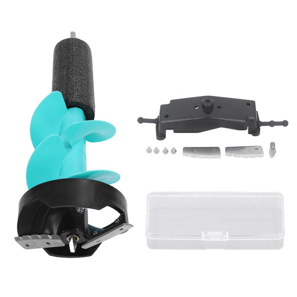 Power Head Ice Auger 6 Inch Diameter Manual Hand Drill for Ice Fishing - 17.7 Inch Long Nylon Auger Bit with Positioner for Ice Drilling Burrowing