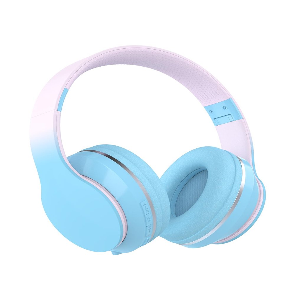 YOYOTUNE Bluetooth Kids Headphones,Wireless Kids Headphones Over Ear with Microphones,Stereo Sound,10H Playtime, Foldable&Adjustable Children Headphone,Bluetooth Headset for Adults,School (Blue)