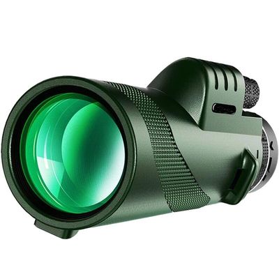 Outdoor 12x50 Magnification Monocular Waterproof Telescope Green,Monocular Telescope HD Monocular with Smartphone Adapter Monocular Telescope for Hunting Wildlife Bird Watching Travel Camping Hiking