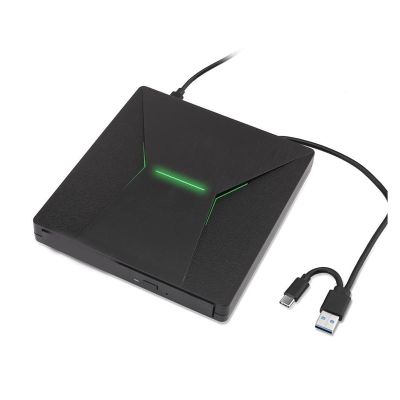 DVD Player USB 3.0 Type C Portable High-Speed DVD+/RW Burner with Colorful Light DVD Dirve Player for Computer Mini dv Player