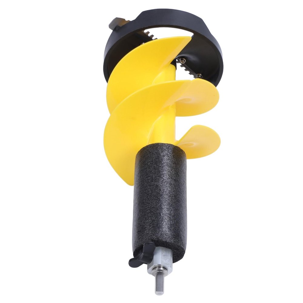 Garosa Ice Auger Power Head Hand Drill 8 Inch Diameter Nylon Auger 17.7 Inch Long Drill Bit for Ice Post Hole Digger Fishing