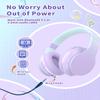 YOYOTUNE Bluetooth Kids Headphones,Wireless Kids Headphones Over Ear with Microphones,Stereo Sound,10H Playtime, Foldable&Adjustable Children Headphone,Bluetooth Headset for Adults,School (Purple) view 2