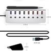 CARUTU USB Hub, USB3.0 Splitter 4 Port Laptop Extended USB HUB 4 Port Fast Charging Adapter External 12V 4A Power Supply,Aluminum Alloy 8-Port view 2