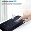 CARUTU USB Hub,Ultra-Slim Data USB Hub, 7 Port Powered USB 3.0 HUB BC1.2 Charger Splitter with Individual on/Off Switches for PC Computer (Color : Black) view 3
