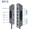 CARUTU USB Hub,15-in-1 USB Hub Laptop Docking Station Type C Hub Wireless Charger for Laptop Power Delivery with 1000M Rj45 Ethernet for Mac & PC view 3