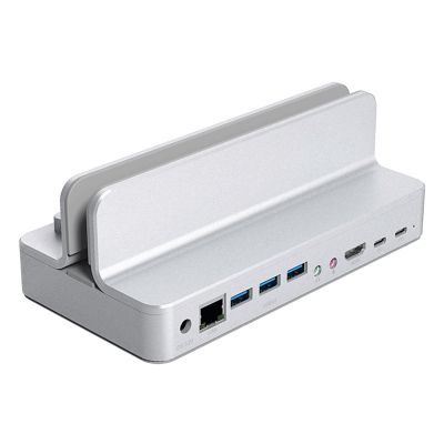 CARUTU Ultra-Slim Data USB Hub, Type-c Docking Station, USB3.0 Docking Station, Two-Way Power Supply,RJ45 PD Dock HDMI-Compatible Adapter Splitter for PC Accessories, QIYUDS88