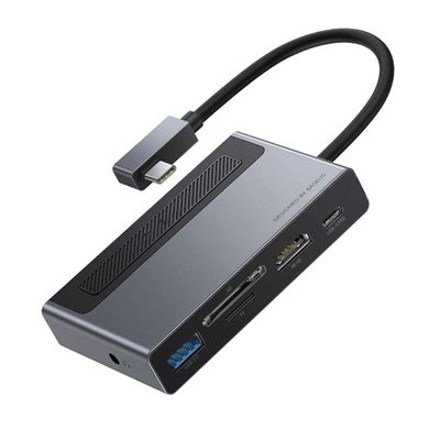 CARUTU USB Hub, Ultra-Slim Data USB Hub,Type C HUB to 4K HD TF SD Card Reader Retractable Clip USB C 3.0 Adapter Dock Station Splitter, for Mac & PC
