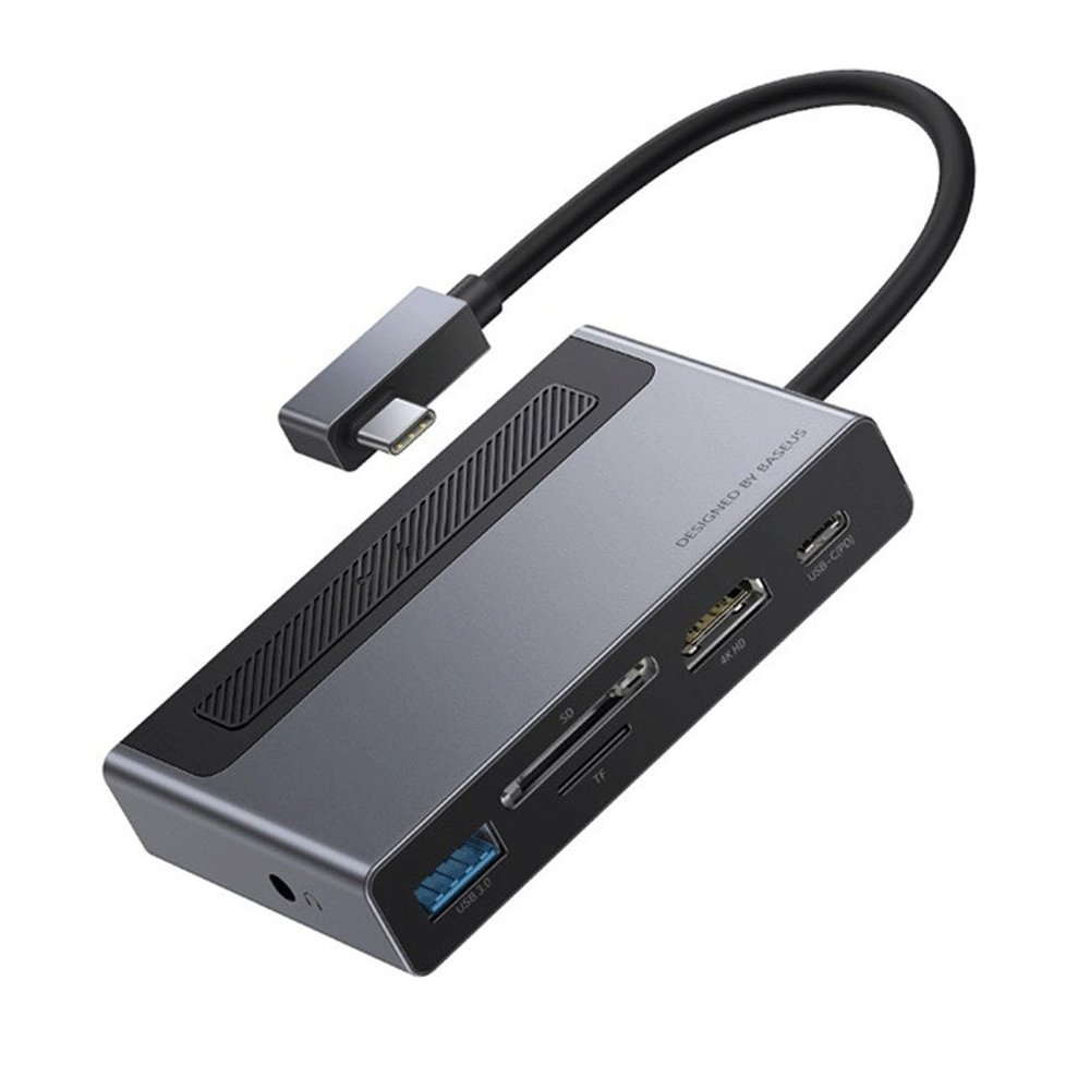CARUTU USB Hub, Ultra-Slim Data USB Hub,Type C HUB to 4K HD TF SD Card Reader Retractable Clip USB C 3.0 Adapter Dock Station Splitter, for Mac & PC