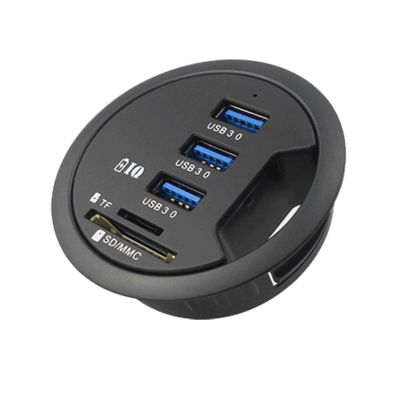 CARUTU USB Hub, Ultra-Slim Data USB Hub, USB Power Supply USB Splitter USB Dock Portable,USB Hub 3 0 with Card Reader for Laptop PC
