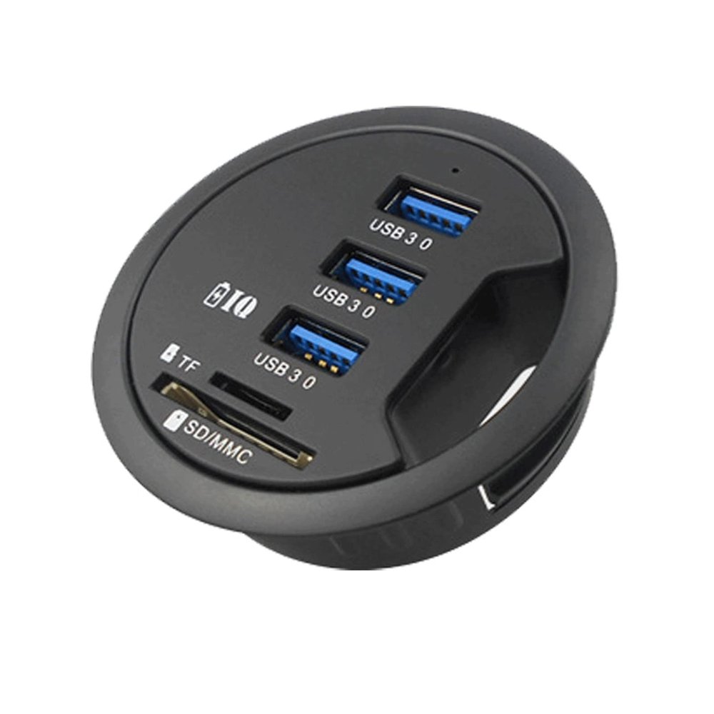 CARUTU USB Hub, Ultra-Slim Data USB Hub, USB Power Supply USB Splitter USB Dock Portable,USB Hub 3 0 with Card Reader for Laptop PC
