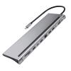 CARUTU USB Hub,12 in 1 USB C Hub Laptop Docking Station Type-C to Dual HDMI-Compatible/VGA/USB 3.0 Hub/PD/RJ/Micro-SD/TF,Compatible with PC, Mac, Printer, Mobile HDD view 1
