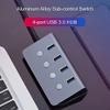 CARUTU USB Hub, Sub-Control Switch 4-Port USB 3.0 HUB Aluminum Alloy Upto 5Gbps Multi USB Splitter for Desktop Laptop& PC view 3