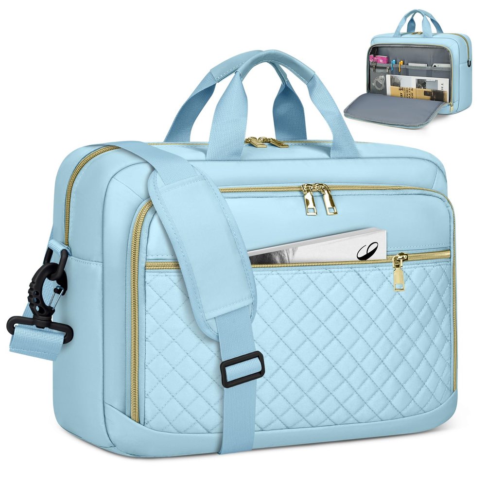 NEWHEY Laptop Bag 17.3 Inch Laptop Briefcase for Women Men Waterproof Shoulder Messenger Bag Large Computer Bag for Business Office Work College, Blue
