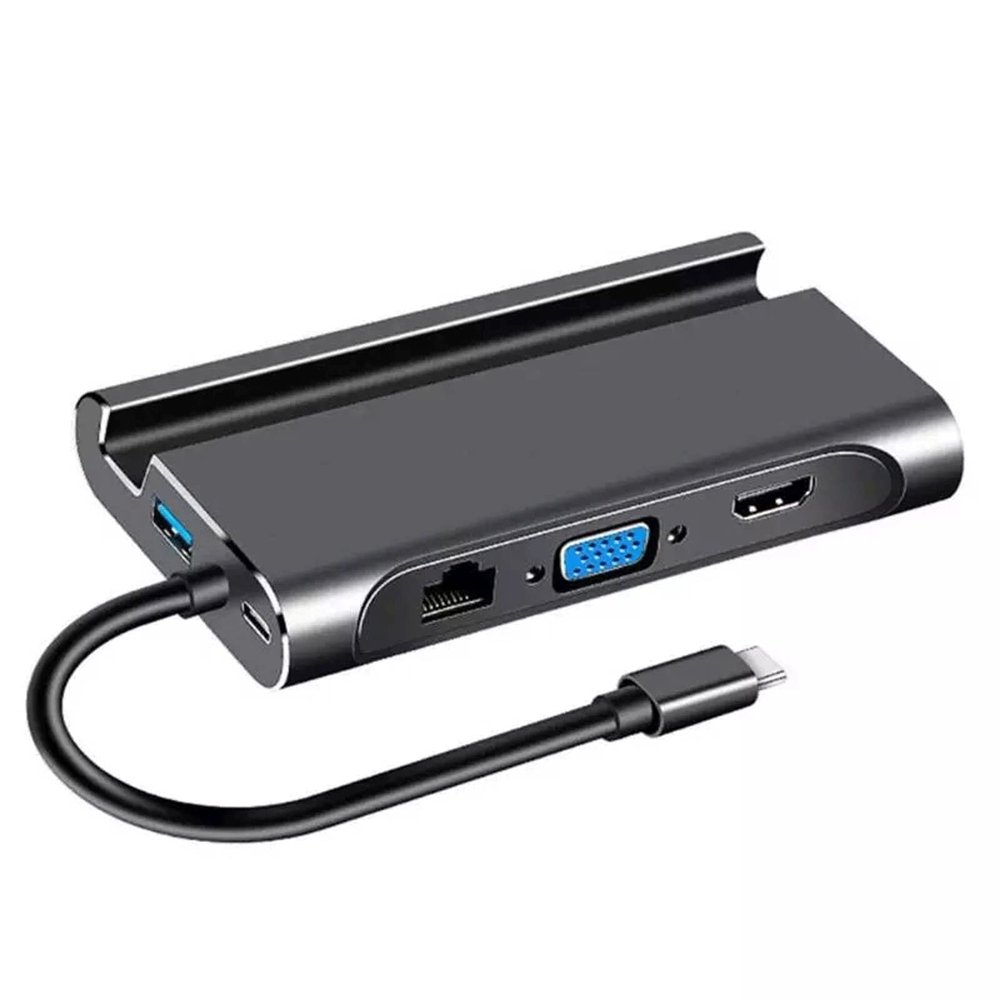 USB Hub, Type c hub to vga hdmi, rj45 gigabit Network Card, pd Charging, usb3.0 All-in-one Docking Station for Mac & PC