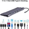 CARUTU USB Hub,Ultra-Slim Data USB Hub, 10 in 1 Type USB Hub 3.0,Laptop Adapter Hdmi VGA Rj45 LAN Ethernet 1000m Sd/tf Card 3.5mm Aux Splitter view 3