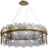 LED Modern Chandelier Lamp, Pendant Lights Smoky Gray Glass Chandelier Stainless Steel Pendant Lighting Foyer Hall Entry Way Chandeliers Light Fixture Compatible with Ceiling Sloped Pendant Hanging ,p view 1