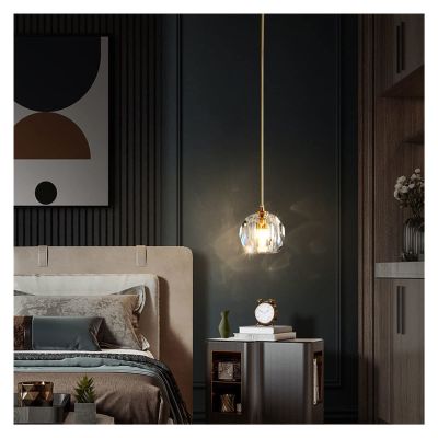 SteFik LED Modern Chandelier Lamp, Bedroom BedsideChandelier Crystal Single Head Post Modern Minimalist Restaurant Bar Net Red Light Luxury Room Chandelier,Modern LED Chandelier,Pendant