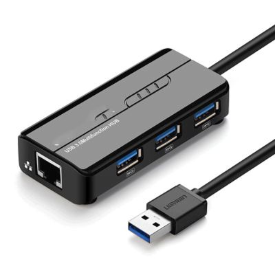 USB Hub,Ultra-Slim Data USB Hub, high-Speed Network Card USB Ethernet USB 3.0 to RJ45 USB Hub Computer Network Multi-Port Adapter