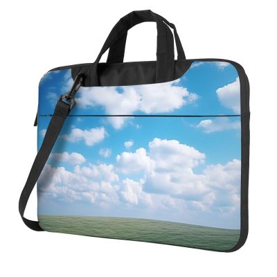 White Clouds Sky Print Laptop Shoulder Bag With Shoulder Strap Briefcase Slim Computer Bag For Women Men 15.6 inch