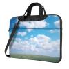 White Clouds Sky Print Laptop Shoulder Bag With Shoulder Strap Briefcase Slim Computer Bag For Women Men 15.6 inch view 1