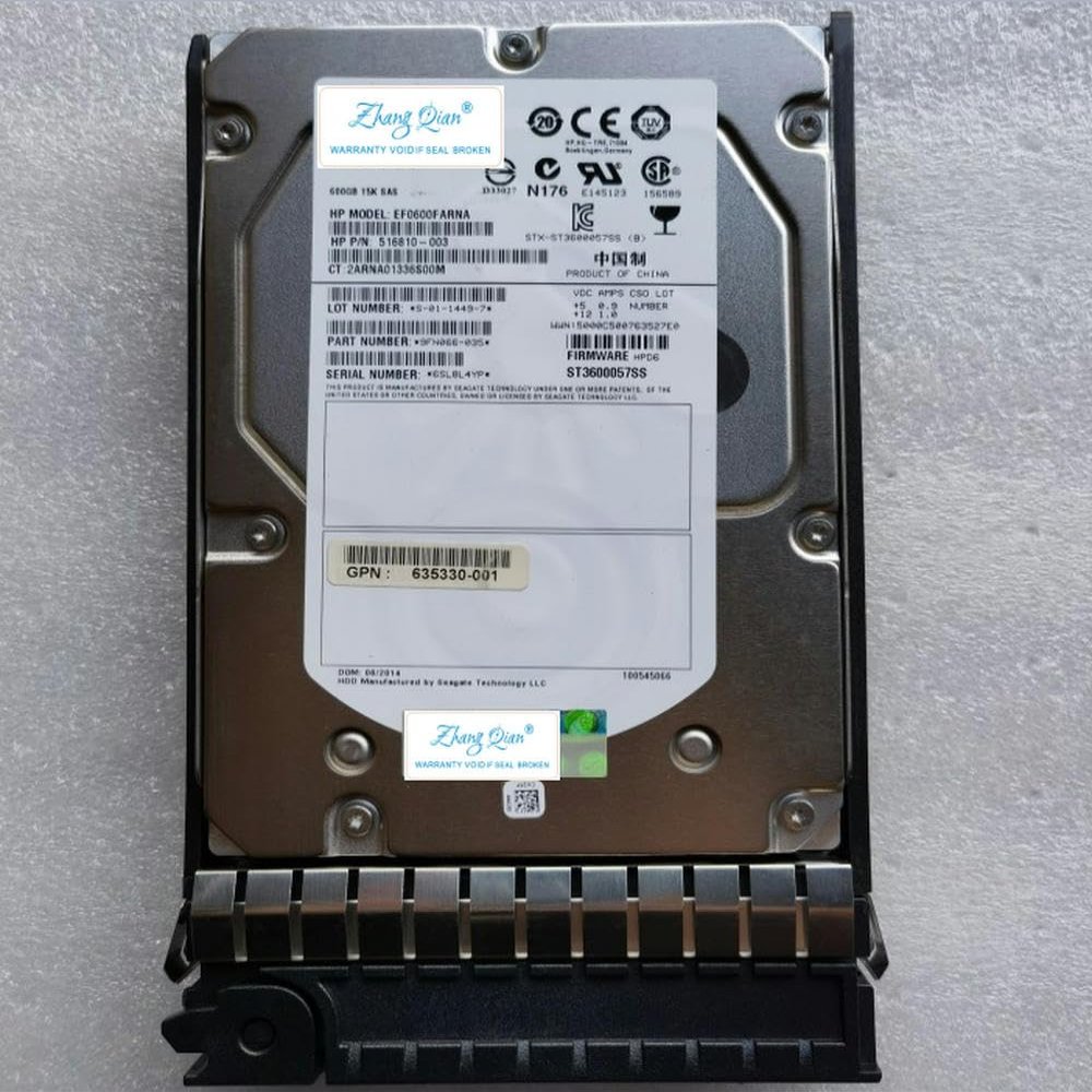 YTHYTHYTH for AP872A P6300 P6500 583718-001 516810-003 600G 15K 3.5 HDD 600GB