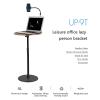 Elevate Your Workstation, Adjustable Laptop Stand for Desktop and Floor with Movable Coffee Table for Office and Home (White) view 2