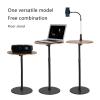 Elevate Your Workstation, Adjustable Laptop Stand for Desktop and Floor with Movable Coffee Table for Office and Home (White) view 4