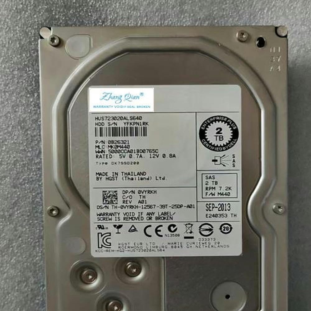 YTHYTHYTH for 0VYRKH 2TB 7.2K 3.5 inch 0WTJVY R710 Server