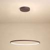 SteFik Brown Ring Dining Room Pendant Light, Metal Iron Hanging Lamp with Acrylic Decorative Lighting Shade, Modern 36W LED Suspension Lamps, Minimalist Kitchen Island Drop Lights (23.6"),Pendant view 1
