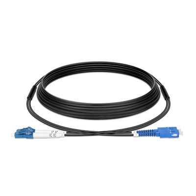 Sc to Lc Fiber Patch Cable Single Mode 800M/2620FT,TPU Outdoor Fiber Optic Cable Simplex OS2 9/125um Armored Fiber Patch Cable OD-4mm,UPC 2 Core Fiber Optic Internet Cable