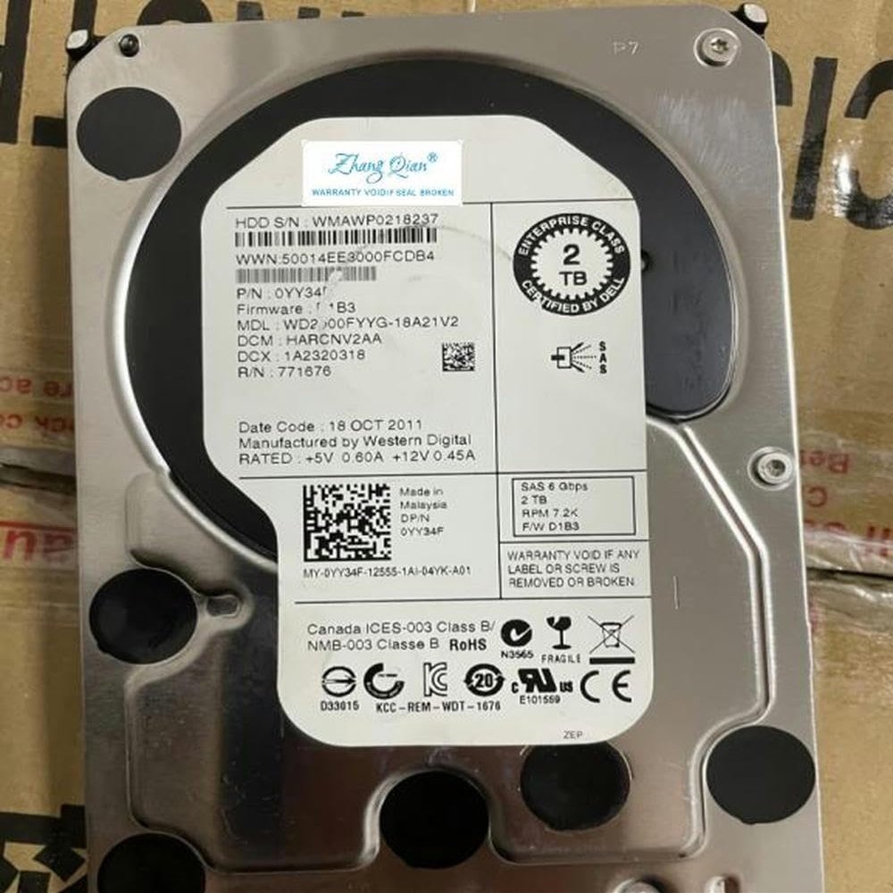 YTHYTHYTH for 0YY34F 2TB 7.2K 6G 3.5 inch 037MGT Server