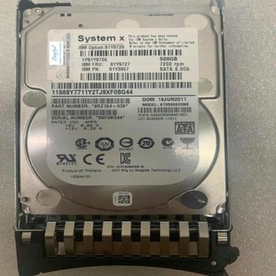 YTHYTHYTH for 81Y9727 500G 7.2K SATA 2.5 81Y9726 81Y3857 M3M4