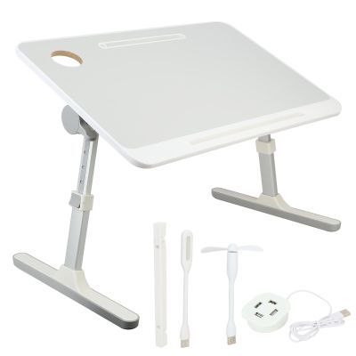 hatleues Lap Laptop Desk for Bed Height Angle Adjustable Laptop Desk for Bed and Couch Foldable Laptop Bed Table Tray Stand for Studying/Reading/Writing Grey