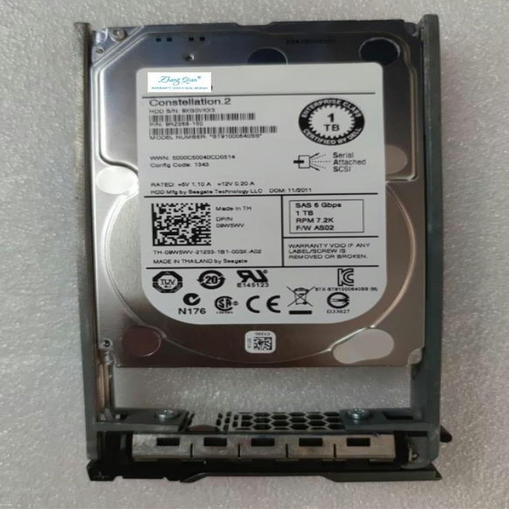 YTHYTHYTH for 09W5WV 1TB 7.2K 6G 2.5 inch 9W5WV Server