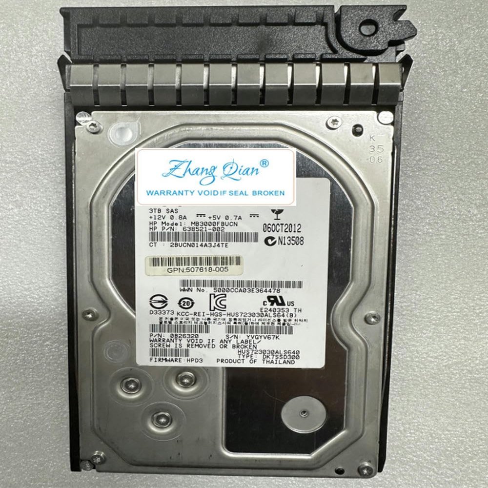 YTHYTHYTH for QR479A 687045-001 M6612 3TB 6G 7.2K 3.5 P6300 P6500 3T