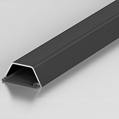 HDYZJQ Cable Management Channel Self Adhesive, Wire Hiders for Tv On Wall, Waterproof Aluminium Alloy Cable Trunking for Home Offices Under Desk, 100cm Long(Black,WxH-30x13mm)