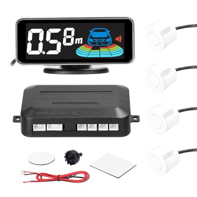 VISLONE Car Parking Sensor Rear Reversing Radars System with 4 Parking Sensors Distance Detection LCD Distance Display Sound Warning Buzzer